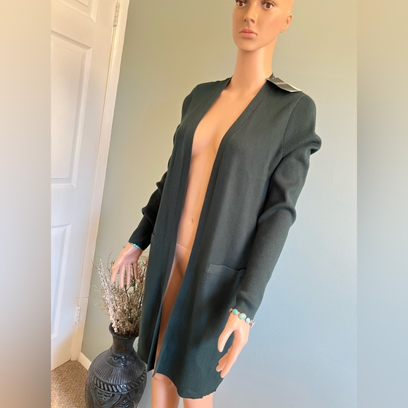 Lauren Ralph Lauren Solid green Ribbed Cardigan w/ Pockets, Size M , NWT!! - Picture 2 of 15